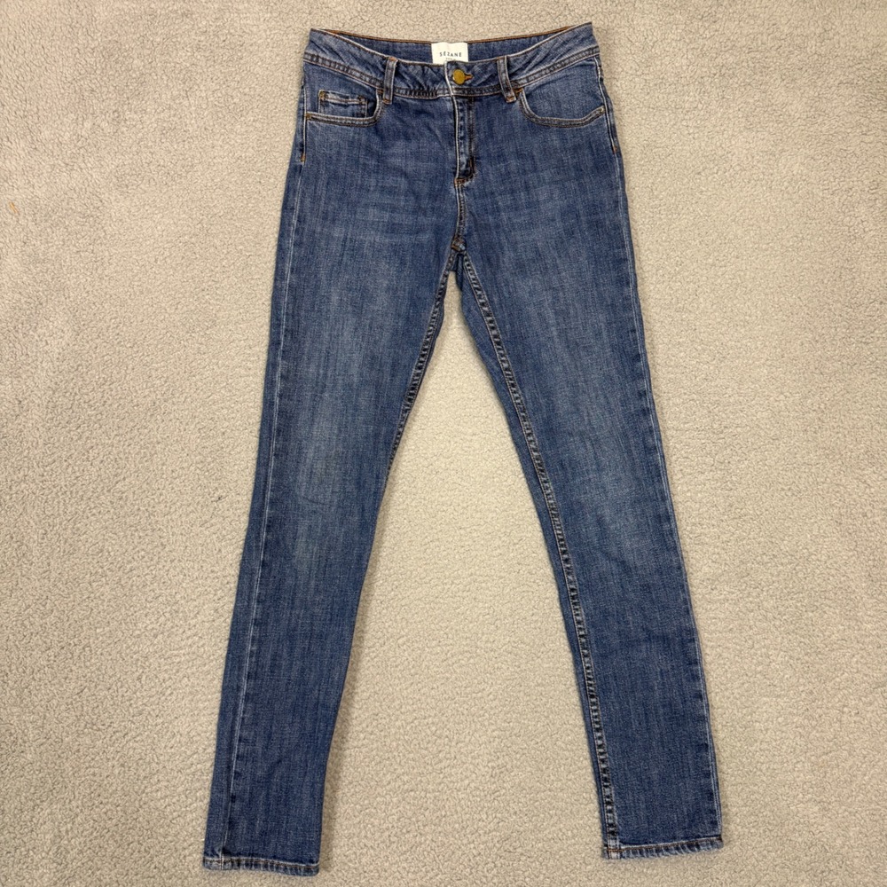 Sezane Slim Parfait Denim Womens Size‎ 28 Skinny Jeans Medium Blue Wash Stretch